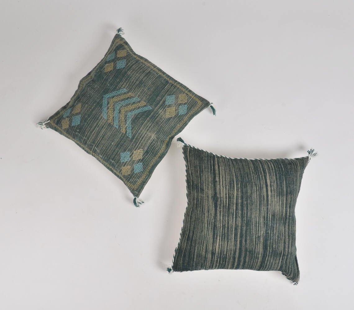 Handwoven Forest Green Cushion cover