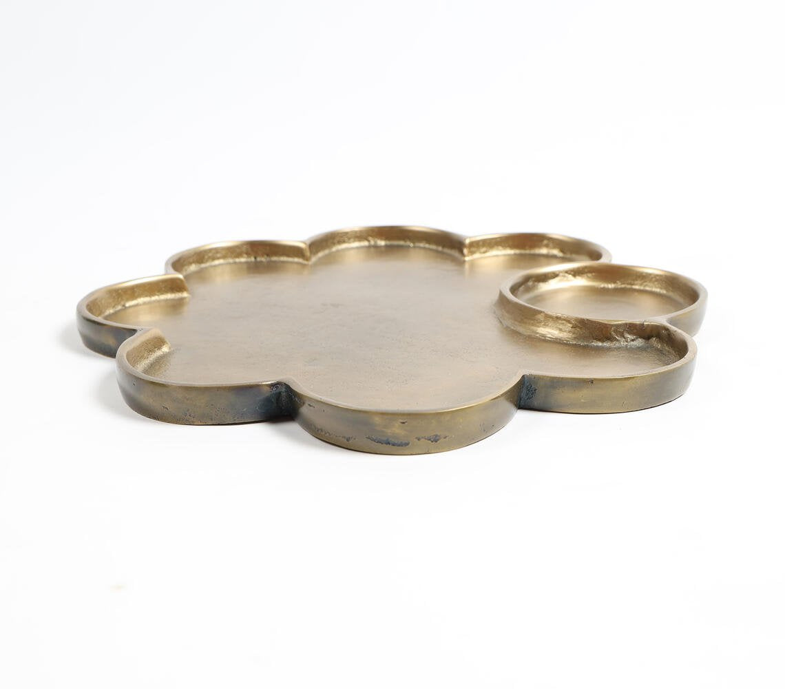 Sand Cast Gold-Toned Aluminium Flower Tray