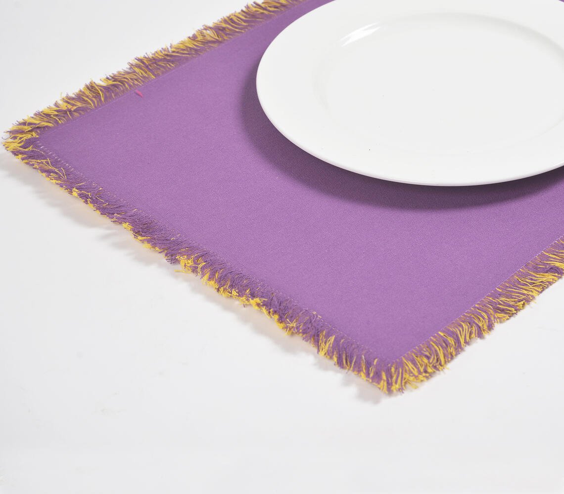 Omkeerbare placemats met franjes 30x40 cm (set van 6)