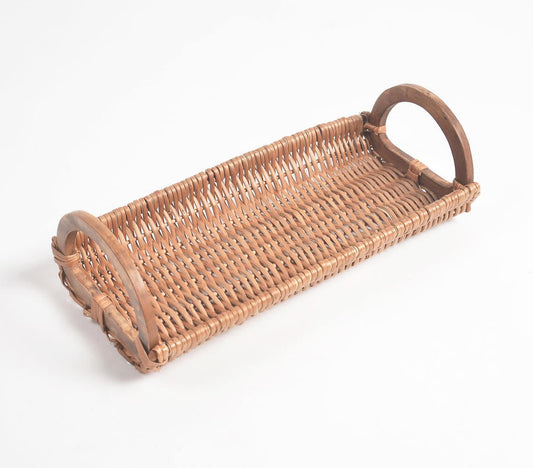 Earthy Statement Handwoven Wicker Serving Tray