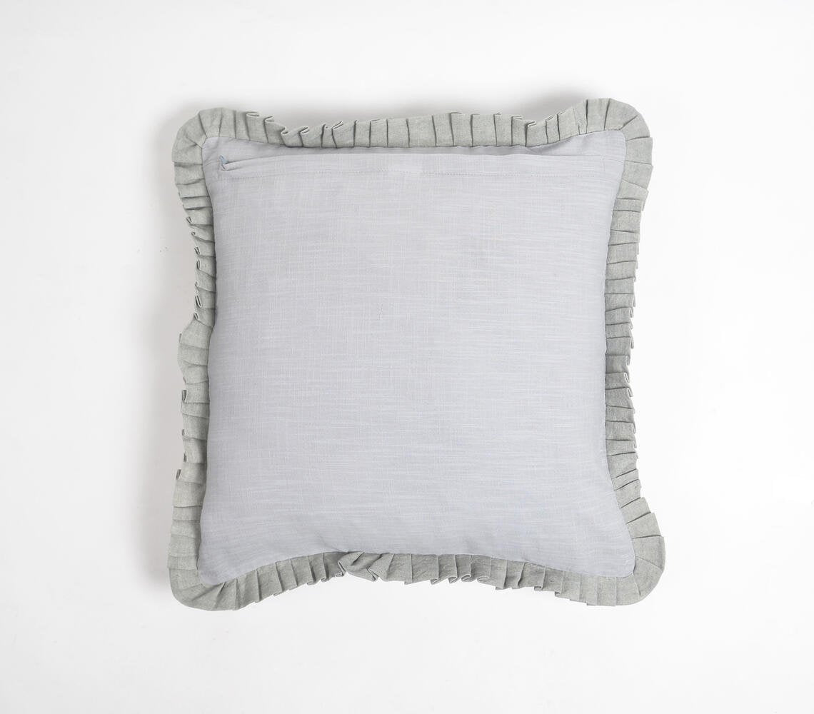 Dyed Monotone Grey Cotton Linen Cushion Cover, 18 x 18 inches