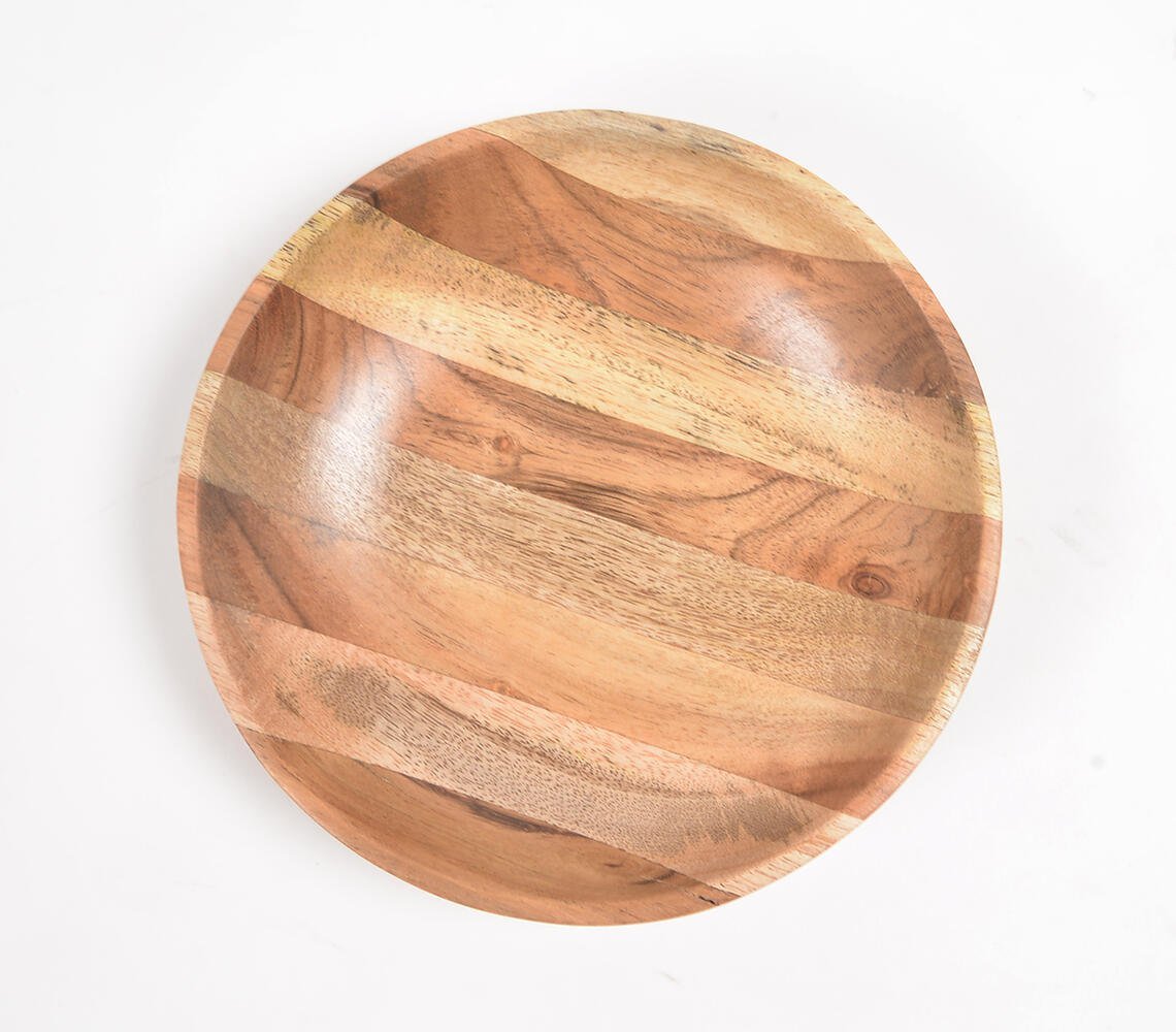 Natural Wooden Fruit Serving Bowl