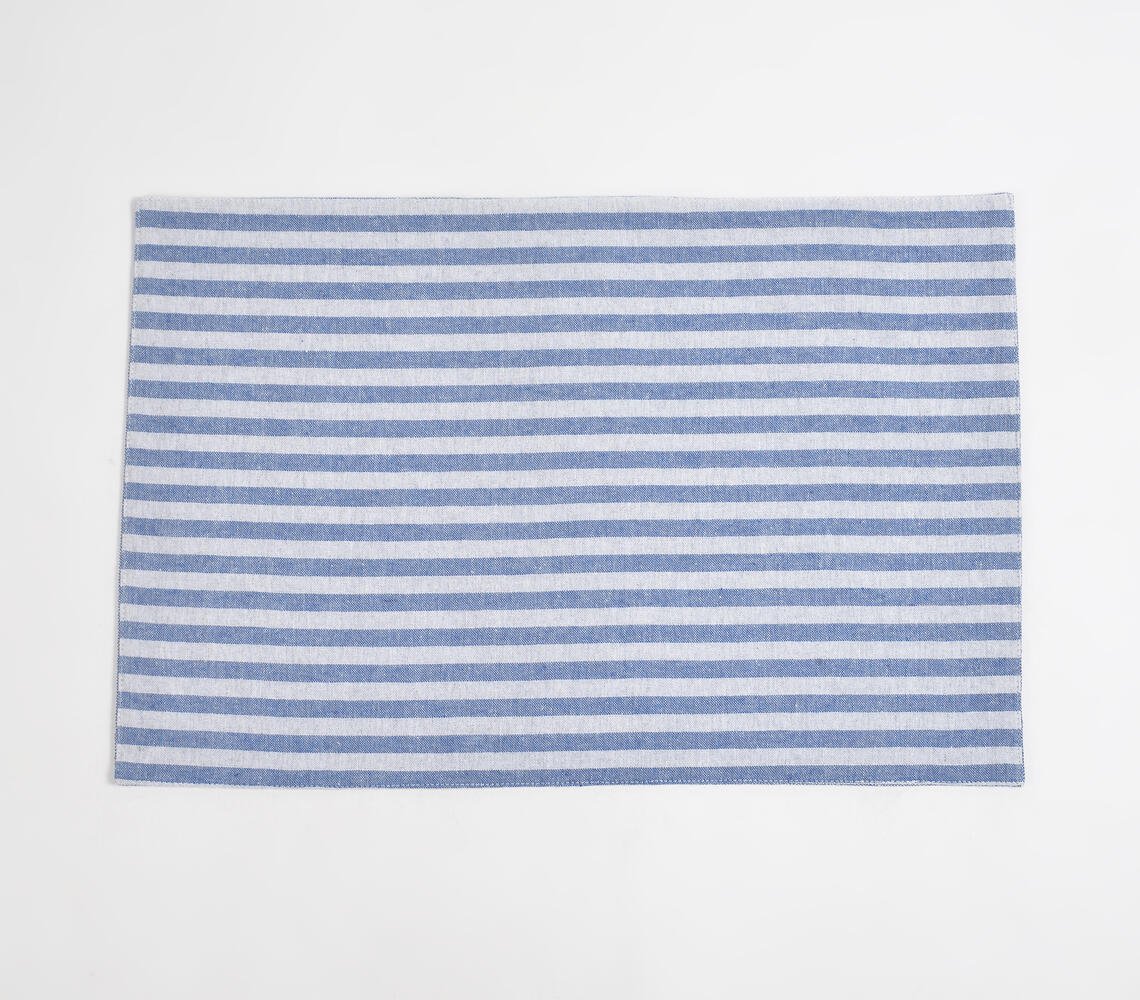 Blauw gestreepte katoenen placemats (set van 4)