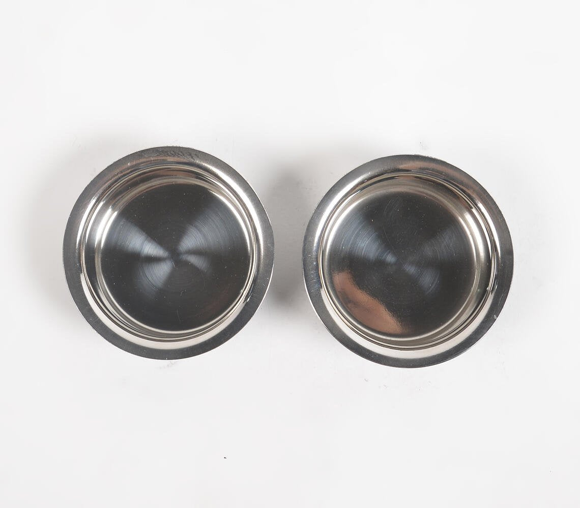 Matte Black Stainless Steel Serving Bowls (Set of 2)