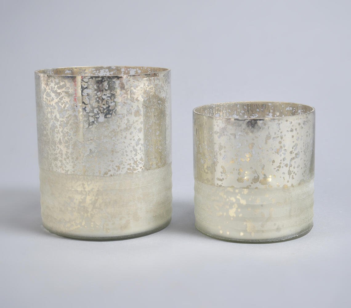 Champagne-Toned Mercury Glass Votives (set of 2)