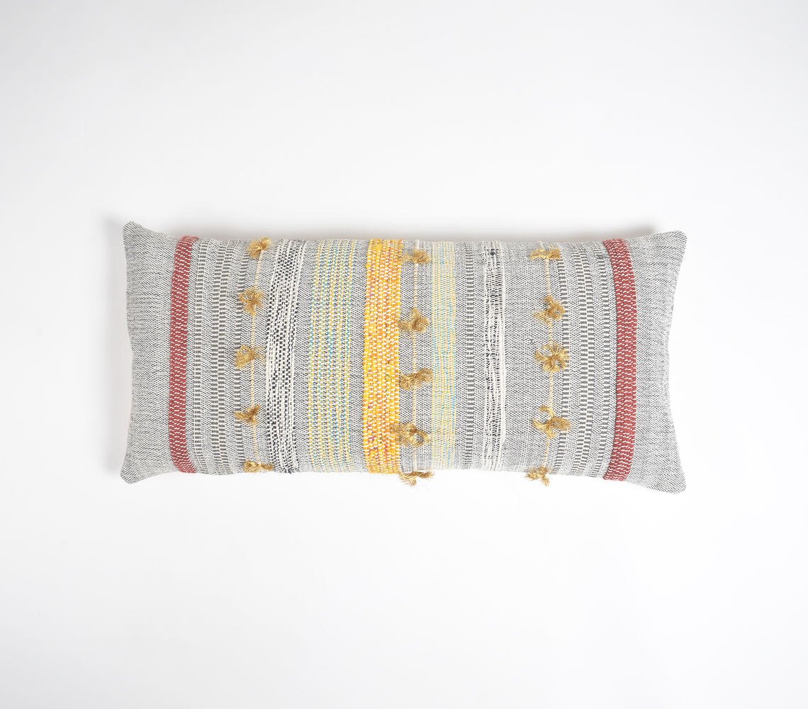 Handwoven Cotton Textured Lumbar Cushion Cover