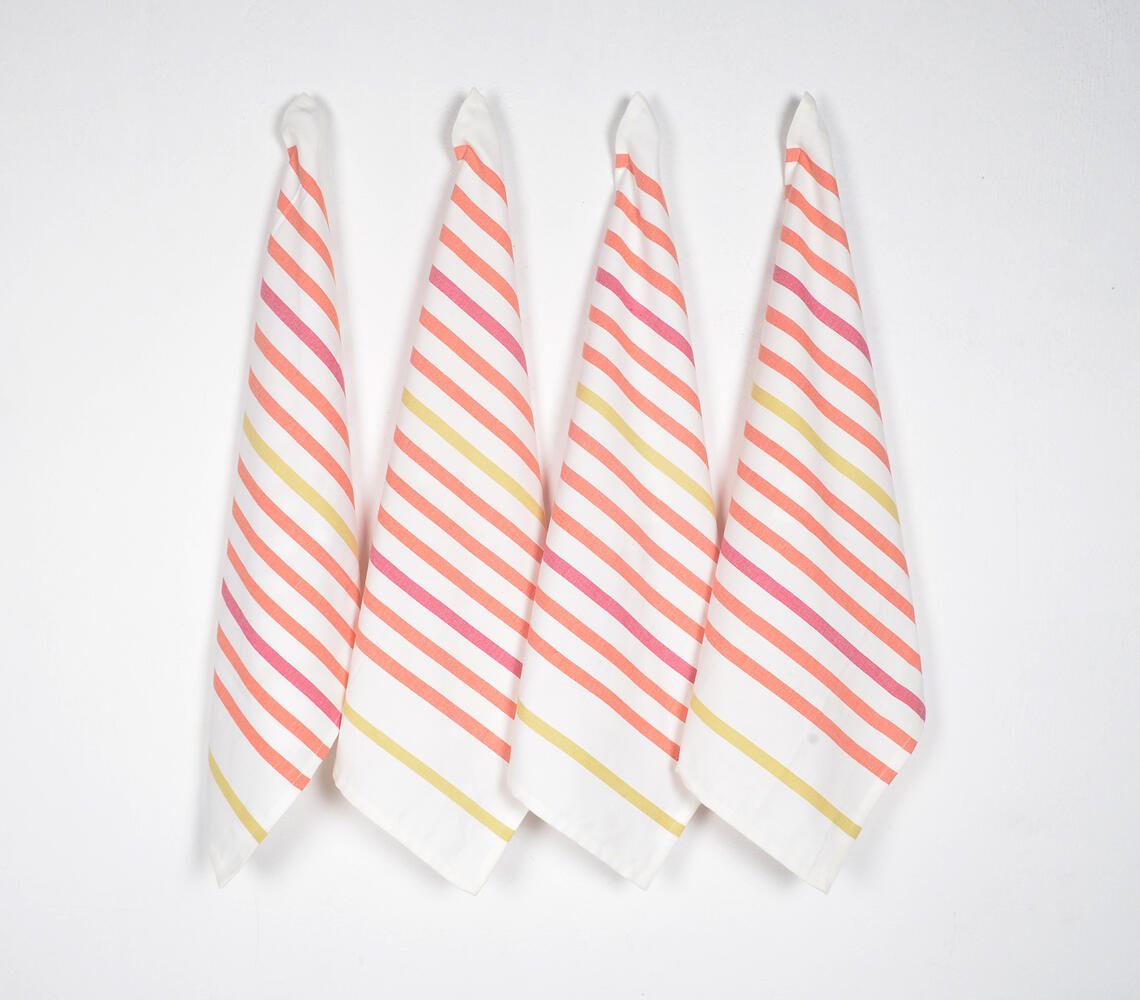 Warm Striped Kitchen Towels (Set of 4)