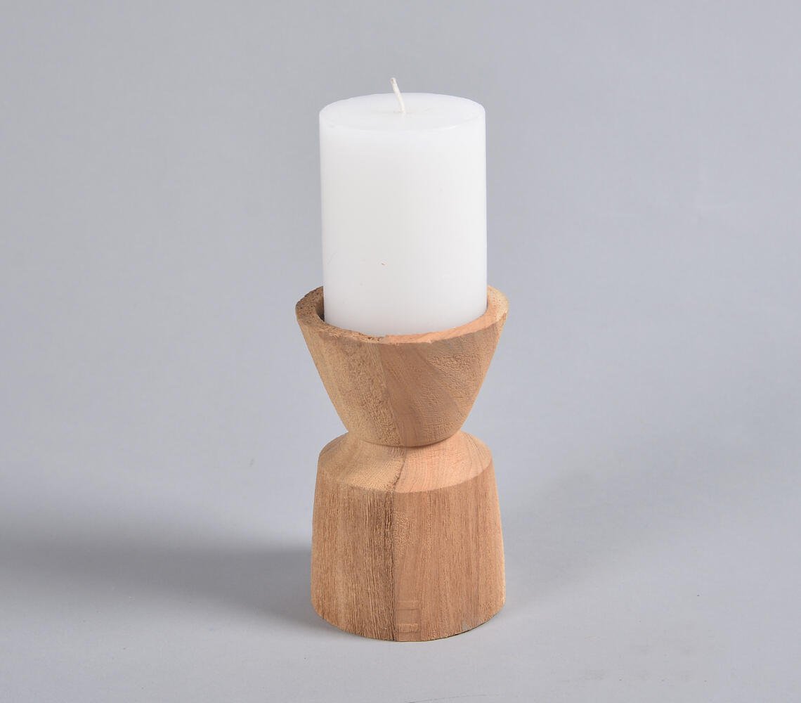 Turned Saal Wood Candle holder