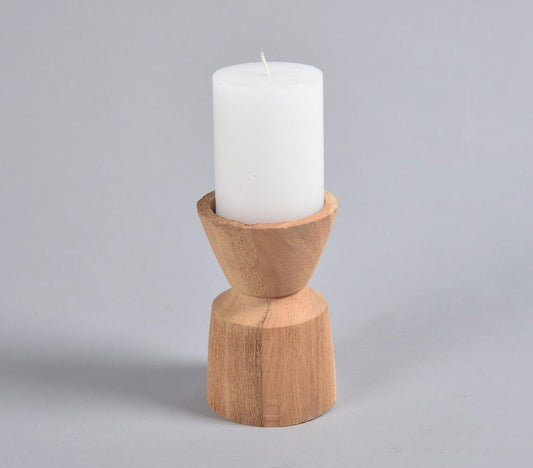 Turned Saal Wood Candle holder