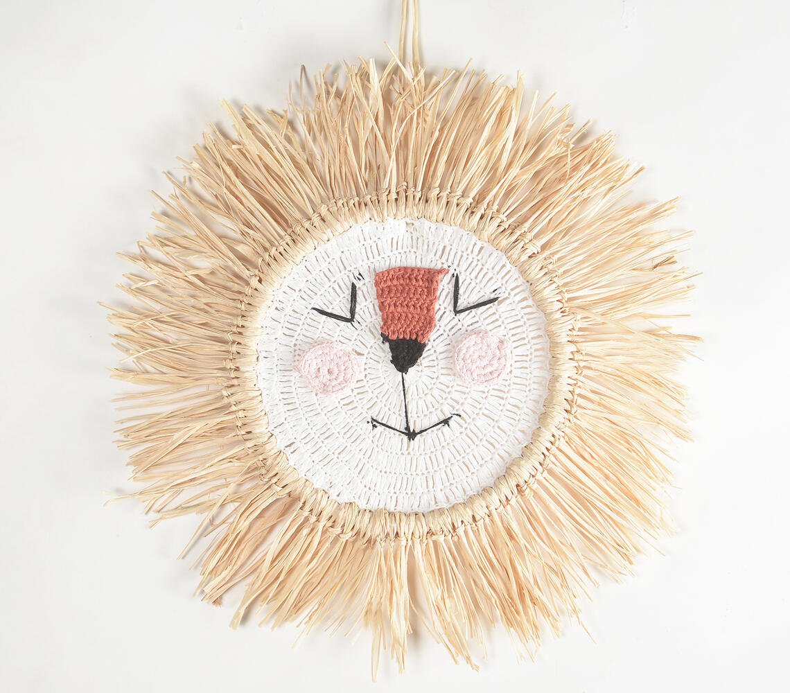 Crochet Cotton Mama Lion-Head Wall Decor